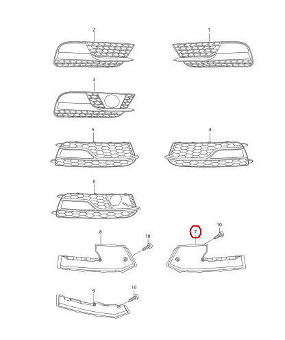 NEW GENUINE AUDI A5 13-15 FRONT S-LINE LEFT RIGHT FOG GRILL BACK COVER TRIM SET - Image 2