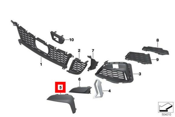 BMW NEW GENUINE 3 SERIES G20 G21 FRONT FOG LIGHT UPPER TRIM WITH PDC PAIR SET - Image 3