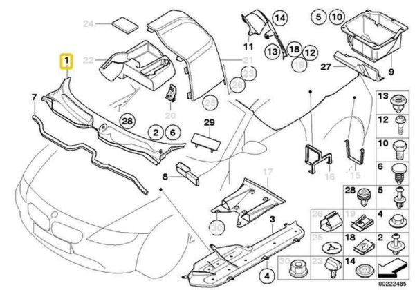 FOR BMW NEW GENUINE Z4 E85 E86 WINDSHIELD WIPER MOTOR ASSEMBLY COVER LHD - Image 2