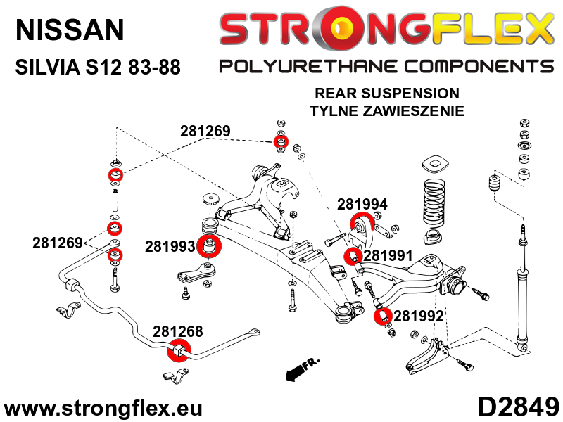 281991A: Rear control arm - inner bush SPORT - Image 2