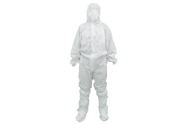 Coverall Overall Dustproof Workwear Jumpsuit Cotton and Polyethylene with Hood Washable size XL, Waterproof, Washable - Image 5