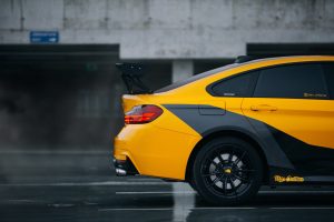 For 4 F32 F33 M Sport Rear bumper Side Splitters flaps ABS Gloss