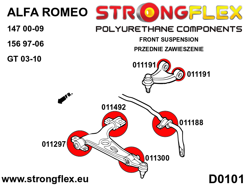 011300A: Front lower wishbone outer bush SPORT - Image 2