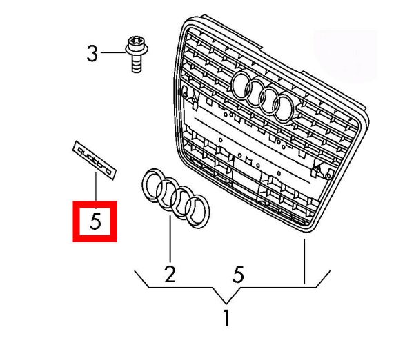 NEW GENUINE AUDI Q3 Q5 R8 FRONT BUMPER GRILL BLACK QUATTRO EMBLEM 8R0853737A2ZZ - Image 2