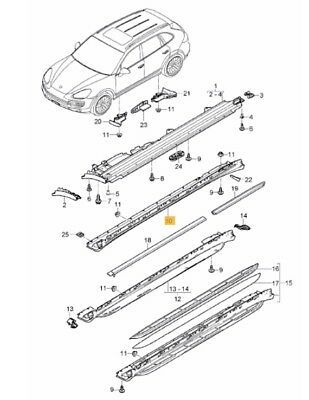 NEW GENUINE PORSCHE CAYENNE 958 BLACK DOOR SILL PANEL COVER TRIM RIGHT O/S 958559554009B9 - Image 2
