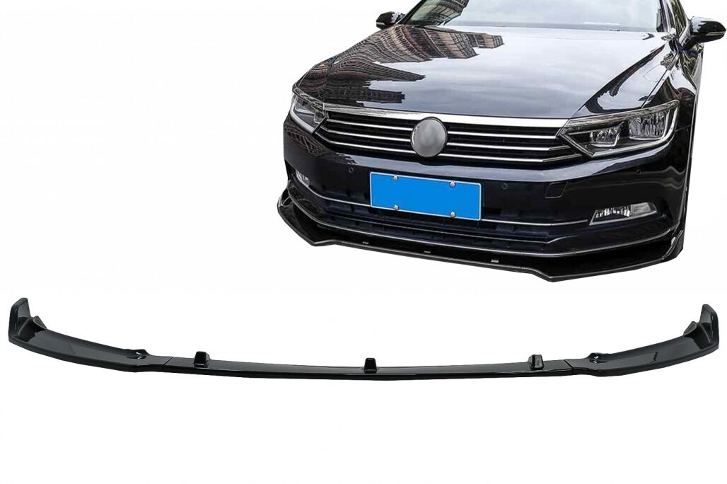 Front Bumper Lip Extension Spoiler suitable for VW Passat B8 3G Limousine Variant (2015-2018) Piano Black - Image 12