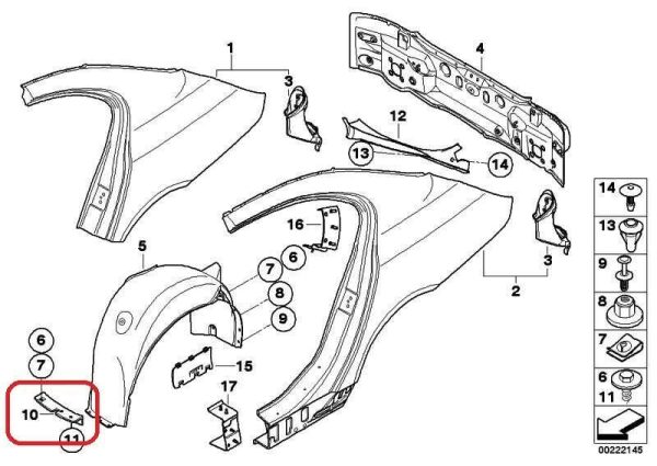BMW NEW GENUINE 5 SERIES E60 E61 REAR BODY DEFLECTOR LIP LEFT N/S 51717041625 - Image 2