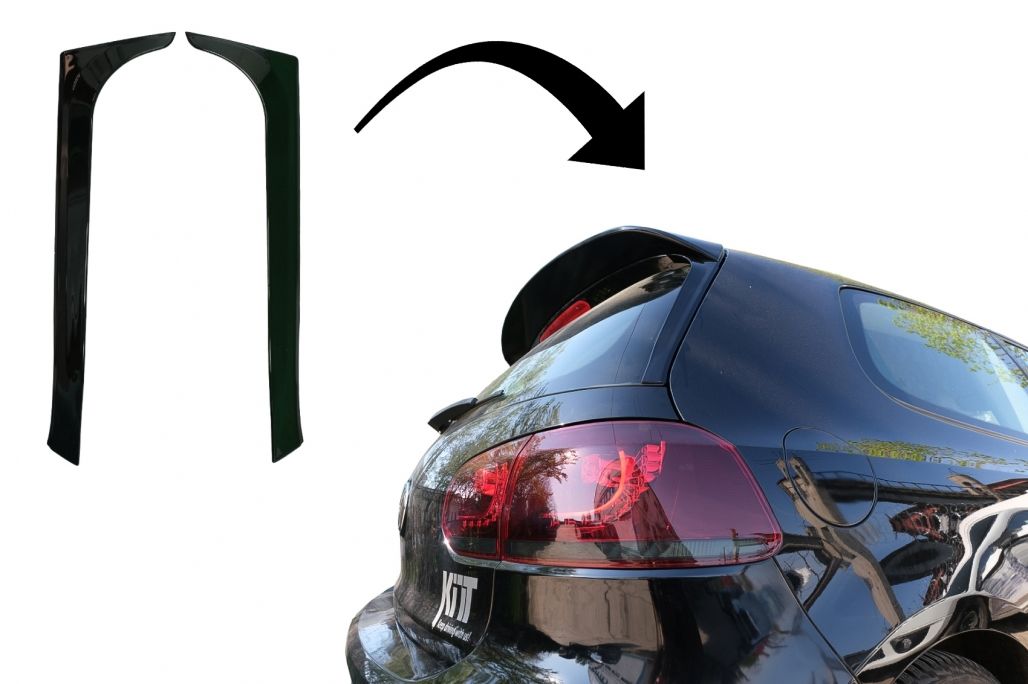 Trunk Rear Window Fin Spoiler suitable for VW Golf 6 (2008-2012) Piano Black