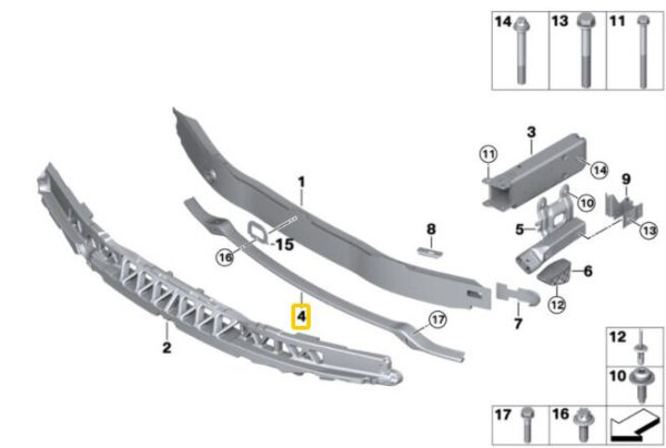 NEW GENUINE BMW F32 F33 F36 M SPORT FRONT LOWER BUMPER MOUNT 51648054575 - Image 2