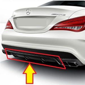 NEW GENUINE MERCEDES BENZ MB CLA CLASS W117 AMG REAR BUMPER DIFFUSER BLACK TRIM A1178852025