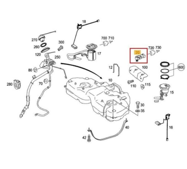 NEW GENUINE MERCEDES BENZ R CLASS W251 FUEL TANK PRESSURE SENSOR A1635422818 - Image 3