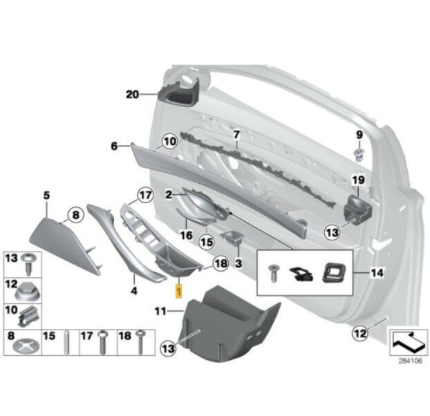 NEW GENUINE BMW 5 SERIES F10 F11 VENETOBEIGE DOOR INTERIOR PANEL HANDLE LEFT N/S 51417225875 - Image 2