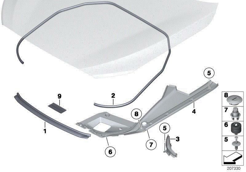 BMW NEW GENUINE 3 4 SERIES FRONT HOOD BONNET SEAL SEALING STRIP 51767255802 - Image 2