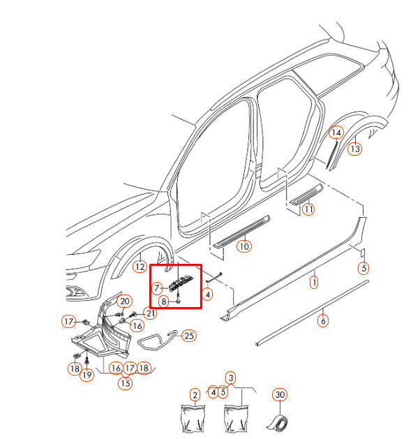 NEW GENUINE AUDI A6 C7 2011 2016 FRONT RIGHT SIDE TRIM HOLDER BRACKET 4G0853922B - Image 2