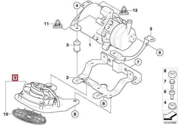 NEW GENUINE MINI R50 R52 R53 FAN WITH PROTECTING GRILLE POWER STEERING PUMP 32416857718 - Image 2