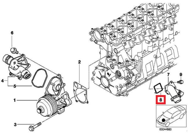 NEW GENUINE BMW M47 M57 DIESEL ENGINE COOLANT FLANGE PIPE GASKET SEAL 11122247745 - Image 2