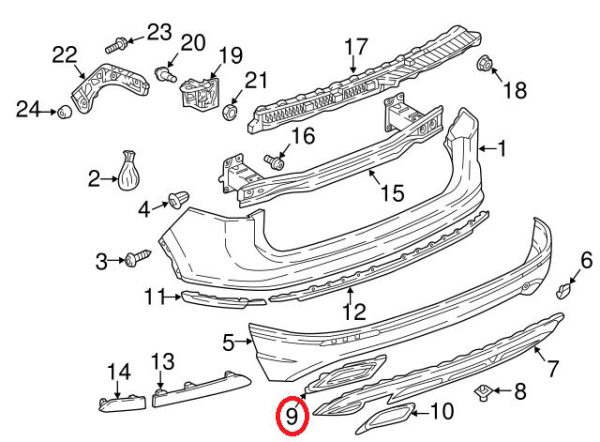 NEW GENUINE VOLKSWAGEN TIGUAN REAR BUMPER MOUNTING RIGHT BLACK 5NN8070569B9 - Image 2