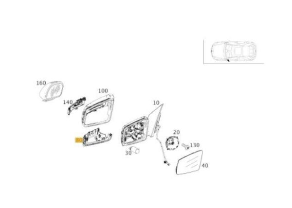NEW GENUINE MERCEDES A CLASS W176 UNDER WING MIRROR BLACK COVER TRIM RIGHT O/S A1768100415 - Image 2