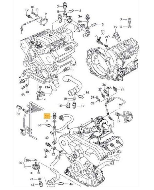 NEW GENUINE AUDI VOLKSWAGEN SEAT SKODA COOLANT TEMPERATURE SENSOR 06A919501A - Image 2