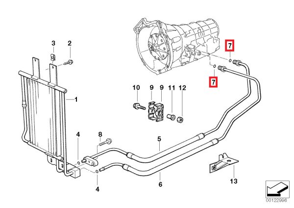 BMW NEW GENUINE E46 E60 E70 TRANSMISSION OIL COOLER LINE GASKET O-RING 2 PCS - Image 2