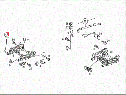 NEW GENUINE MERCEDES BENZ B C CLASS SEAT ADJUSTER LEVER HANDLE GRIP A2029190460 - Image 2