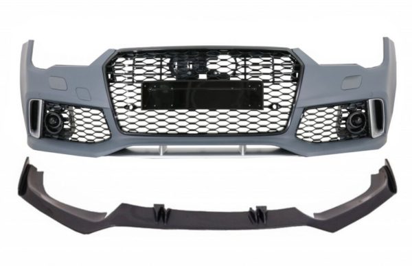 Front Bumper with Add-On Spoiler Lip Real Carbon suitable for Audi A7 4G Facelift (2015-2018) RS7 Design