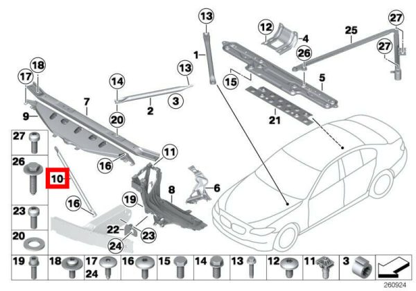 BMW NEW GENUINE 5 6 7 SERIES F10 F07 F12 F06 F01 FRONT RADIATOR SUPPORT LEFT N/S 51647187095 - Image 2