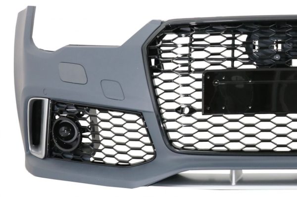 Front Bumper with Add-On Spoiler Lip Real Carbon suitable for Audi A7 4G Facelift (2015-2018) RS7 Design - Image 4