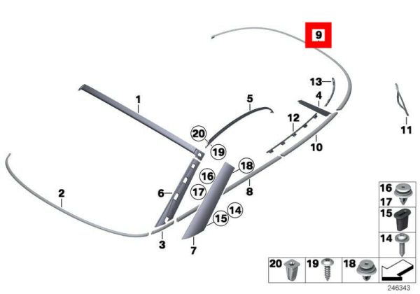 NEW GENUINE MINI R58 COUPE LOWER REAR WINDOW CHROME TRIM FRAME MOLDING 51132759554 - Image 2