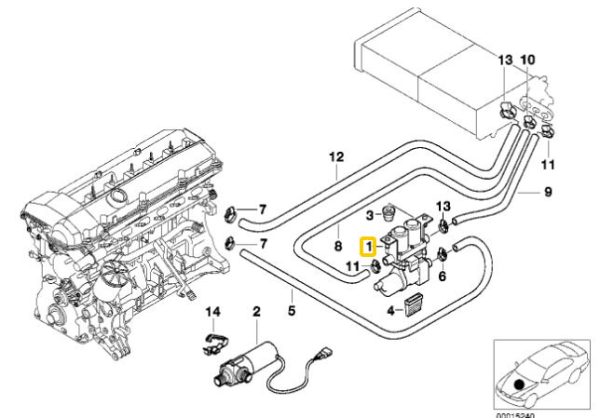 NEW GENUINE BMW E39 E38 E53 DUAL SOLENOID HEATER CONTROL VALVE 64128374995 - Image 2