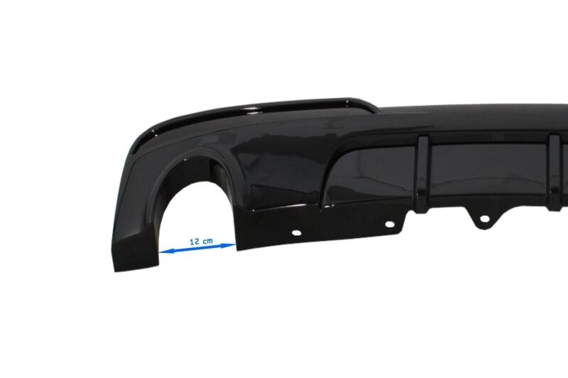 Front Bumper Spoiler Lip with Mirror Covers and Double Outlet Single Exhaust Diffuser suitable for BMW 5 Series F10 F11 Sedan Touring (2015-2017) M-Performance Design - Image 14