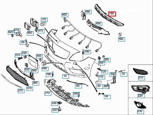 NEW GENUINE MERCEDES-BENZ CLA COUPE C117 FRONT BUMPER BRACKET A1178850065 - Image 2