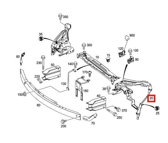 NEW GENUINE MERCEDES MB C W204 C63 AMG 12-14 FACELIFT HEADLIGHT BRACKET LEFT N/S A2046202191 - Image 3