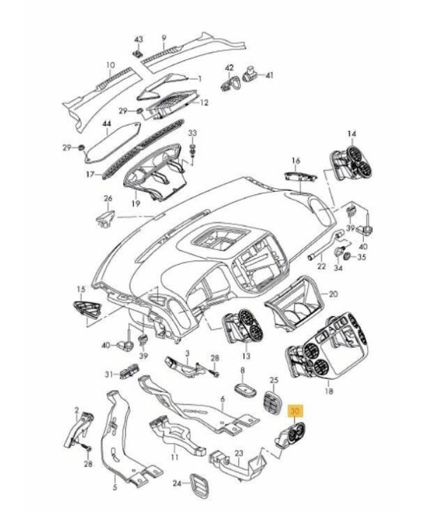 NEW GENUINE VW TIGUAN 2007-2011 REAR CENTER LOWER AIR FLOW VENT 5N0819203XVZ - Image 2