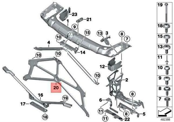 NEW GENUINE BMW F87 M2 F80 M3 F82 M4 ENGINE BAY STRUCTURAL REINFORCEMENT PANEL 51648054327 - Image 2