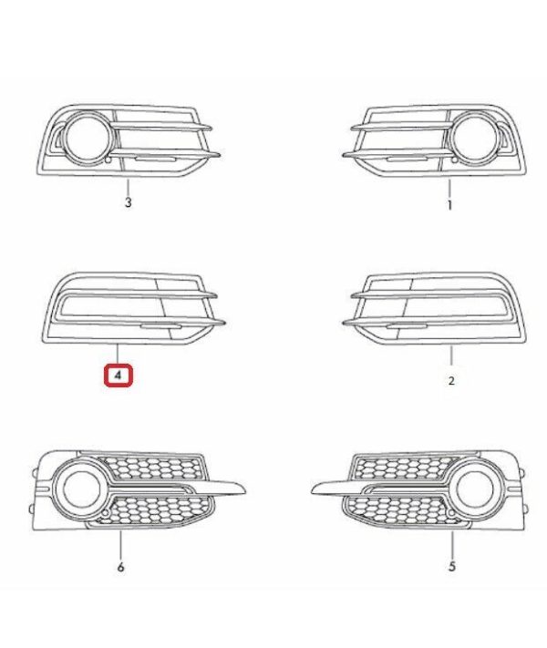 AUDI NEW GENUINE A1 12-14  FRONT BUMPER FOG LIGHT GRILL O/S RIGHT 8X0807682 01C - Image 2