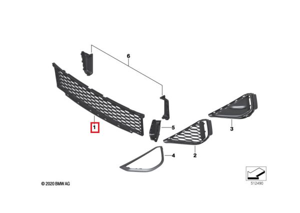NEW GENUINE BMW X2 SERIES F39  FRONT MSX M SPORT X BUMPER LOWER CENTER GRILLE 51118069689 - Image 2