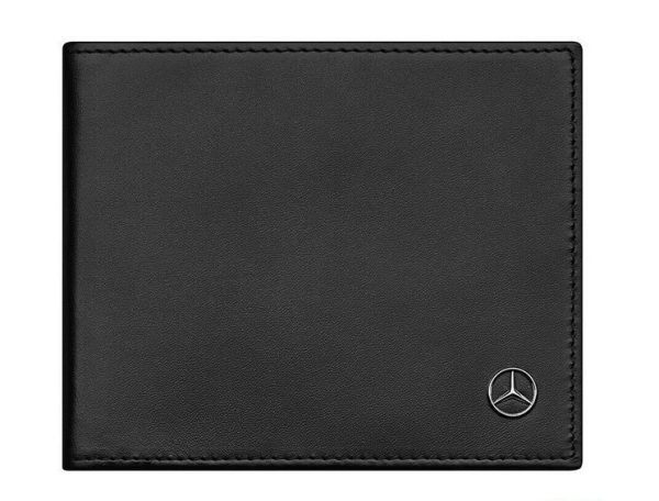 NEW GENUINE MERCEDES BENZ BLACK MEN ITALIAN CALFSKIN WALLET B66953960