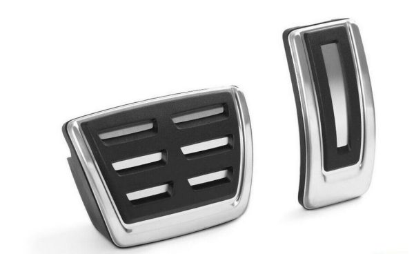 NEW GENUINE SKODA STAINLESS STEEL LEFT HAND DRIVE 1 SET OF PEDAL CAPS 5E1064205