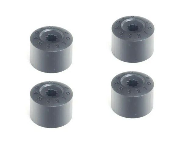 NEW GENUINE VW AUDI SKODA SEAT LOCKING WHEEL NUT BOLT COVER CAPS 4PCS BLACK 17MM
