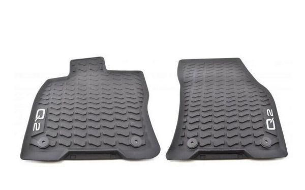 NEW GENUINE AUDI Q2 SQ2 2017- FRONT BLACK RUBBER ALL WEATHER FLOOR MATS LHD 81B061501041