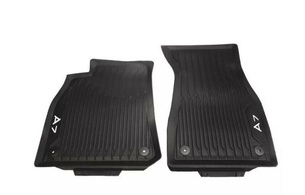 NEW GENUINE AUDI A7 SPORTBACK 19- FRONT BLACK RUBBER ALL WEATHER FLOOR MATS LHD 4K8061501041