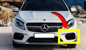 NEW GENUINE MERCEDES BENZ X156 GLA45 FRONT AMG BUMPER SIDE OUTER GRILL LEFT N/S A1568851701