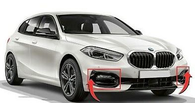 NEW GENUINE BMW 1 SERIES F40 SPORT LINE FRONT BUMPER SIDE GRILL TRIM SET BLACK 51117475993+51117475994 - Image 3
