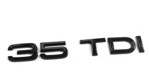 NEW GENUINE AUDI A6 A7 A8 Q5 Q8 35 TDI TRUNK LETTERING BADGE GLOSS BLACK EMBLEM 83A853744BT94