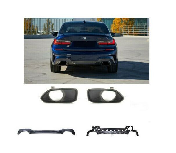 NEW GENUINE BMW 3 G20 M340I REAR TRIM DIFFUSER WITH BRACKET AND BLACK TAIL PIPES
