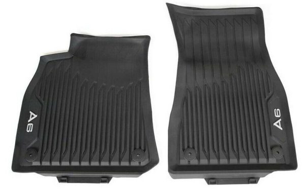 NEW GENUINE AUDI A6 S6 RS6 2019- FRONT BLACK RUBBER ALL WEATHER FLOOR MATS LHD 4K1061501041