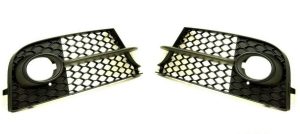 NEW GENUINE AUDI TT 8J BUMPER FOG LIGHT GRILL SURROUND W/O CHROME TRIM PAIR SET