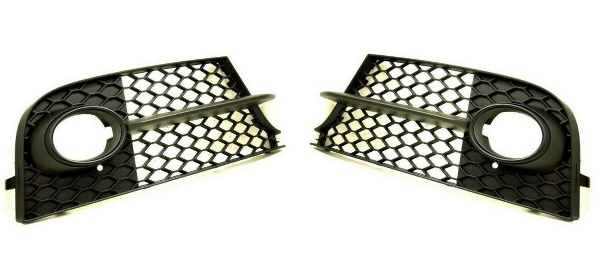 NEW GENUINE AUDI TT 8J BUMPER FOG LIGHT GRILL SURROUND W/O CHROME TRIM PAIR SET