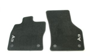 FOR NEW GENUINE AUDI A3 2021- FRONT PREMIUM BLACK TEXTILE FLOOR MATS LHD